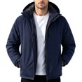 thumbnail image 1 of Jerdar Men's Fleece Lined Hooded Softshell Jacket, Water Resistant Windproof Multi Pocket Outdoor Hiking Coat, Polyester Winter Casual Outerwear Workout Jackets for Men, 1 of 7