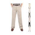 thumbnail image 1 of Jerdar Men's High Waist Pleated Casual Trousers, Loose Straight Leg Cotton Dress Pants, Classic Business Commute Long Pants, 1 of 7