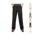 thumbnail image 1 of Jerdar Men's High Waist Pleated Casual Trousers, Loose Straight Leg Cotton Dress Pants, Classic Business Commute Long Pants, 1 of 7