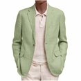 thumbnail image 1 of Jerdar Men's Lapel Collar Blazer Jacket Single Button Fake Flap Pockets Polyester Blend Solid Color Long Sleeve Spring Fall Casual Business Lightweight Sport Coat Top, 1 of 1