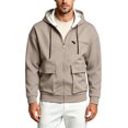thumbnail image 1 of Jerdar Men's Solid Color Loose Casual Multi-Pocket Hooded Full Zip Long Sleeve Jacket Outdoor Jacket Men, 1 of 8