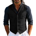 thumbnail image 1 of Jerdar Men's Solid Lapel Waistcoat, Single Breasted Multi Pocket Sleeveless Vest Formal Casual Suit Vest for Wedding Party, 1 of 7