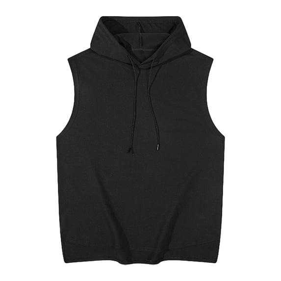 Jerdar Men's Workout Hooded Tank Tops Sports Training Sleeveless Gym Hoodies Bodybuilding Cut Off Muscle Shirts