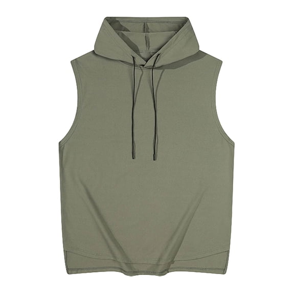 Jerdar Men's Workout Hooded Tank Tops Sports Training Sleeveless Gym Hoodies Bodybuilding Cut Off Muscle Shirts