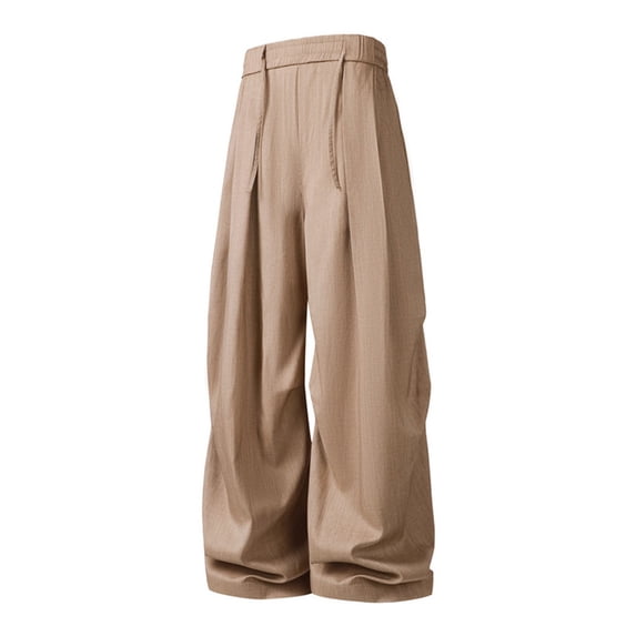 Jerdar Mens Casual Dress Pants Old Money Pleated Baggy Wide Leg Vintage Relaxed Fit Slacks All-Season Fashion Trousers