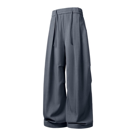 Jerdar Mens Casual Dress Pants Old Money Pleated Baggy Wide Leg Vintage Relaxed Fit Slacks All-Season Fashion Trousers