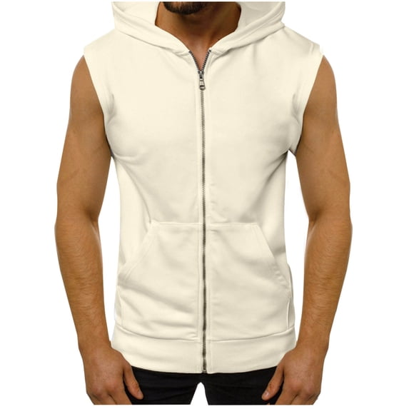 Jerdar Mens Comfortable Zip Up Hoodie Short Sleeve Lightweight Thin Double Slide Zipper Jacket
