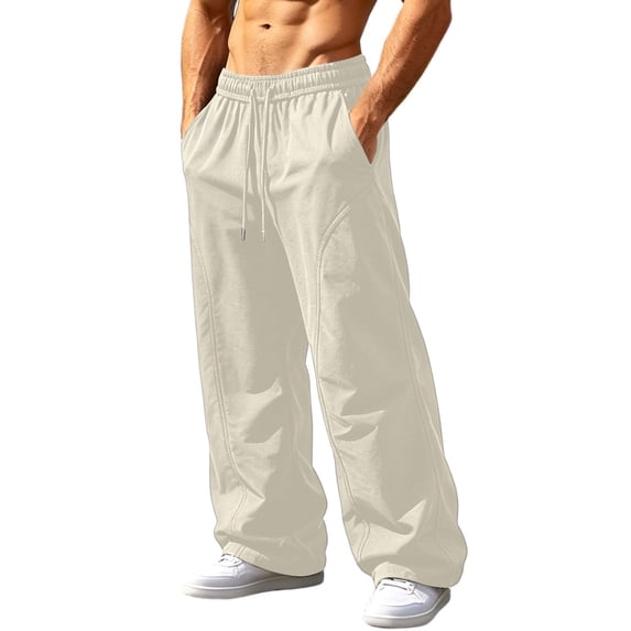 Jerdar Mens Wide Leg Sweatpants Casual Straight Baggy Drawstring Loose Fit Sweats Basic Workout Track Pants with Pockets