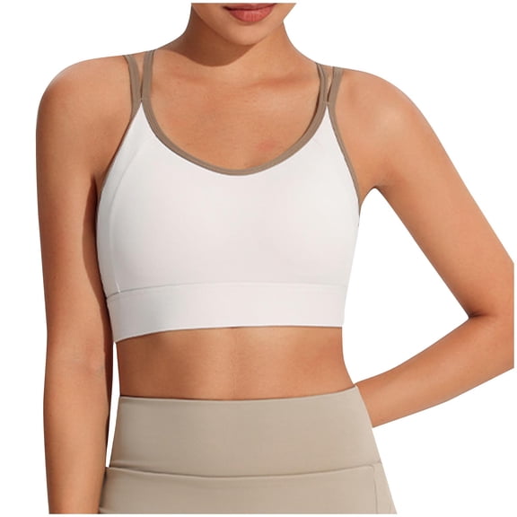 Jerdar Sports Bras for Women Medium Support Racerback Padded Running Bra Tracii Square Neck Wireless Workout L