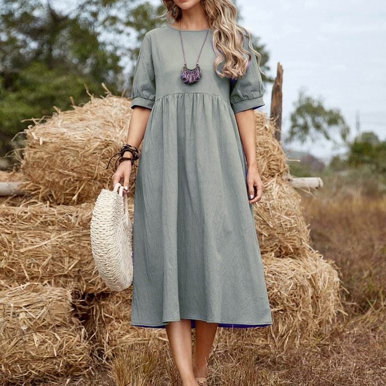 Loose summer dresses with sleeves clearance