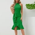 thumbnail image 1 of Jerdar Summer Wedding Guest Mesh Dresses Cocktail Formal Bodycon Ruffle Party High Low Dress XXL, 1 of 8