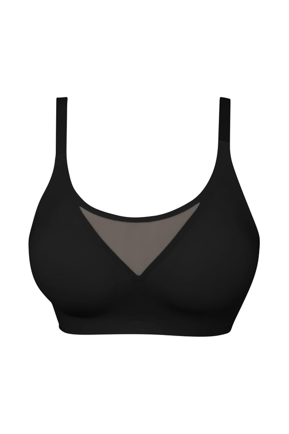 Wireless Wide-Strap Bra Seamless Back-Smoothing Full Coverage W-Shaped 3D Jelly Lift Soft Stretch Fabric XXL
