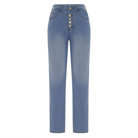 Jerdar Women Fashionable High Waisted Elastic Jeans