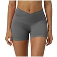 thumbnail image 1 of Jerdar Women's Athletic Yoga Shorts Slim Tummy Control V Cross Waist Short Leggings Bike Gymnastics Shorts L, 1 of 9