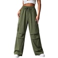 thumbnail image 1 of Jerdar Women's Barrel Leg Sweatpant Drawstring Elastic Waisted Wide Leg Pants Casual Cotton Palazzo Trousers with Pockets Office Work S, 1 of 8