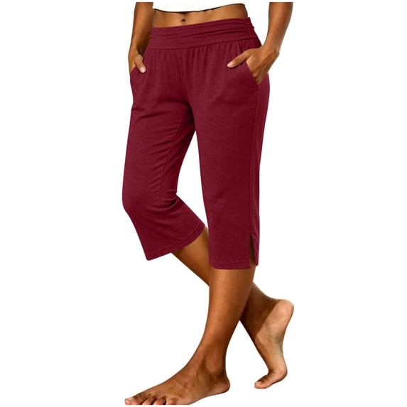 Jerdar Women's Capri Yoga Pants Loose Soft Drawstring Workout Sweatpants Causal Lounge Pants with Pockets S