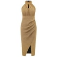 thumbnail image 1 of Jerdar Women's Fashion Sleeveless Stand Collar Slit Irregularity Gown Dresses XXL, 1 of 5