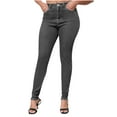 thumbnail image 1 of Jerdar Women's Fashionable High Waisted Hip Hugging Oversized Elastic Tight Fitting Washed Small Leg Jeans, 1 of 5