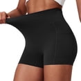 thumbnail image 1 of Jerdar Women's Fitness Outdoor High Waisted Yoga For Running Riding Sports Solid Color Pocket Yoga Pants Shorts L, 1 of 9