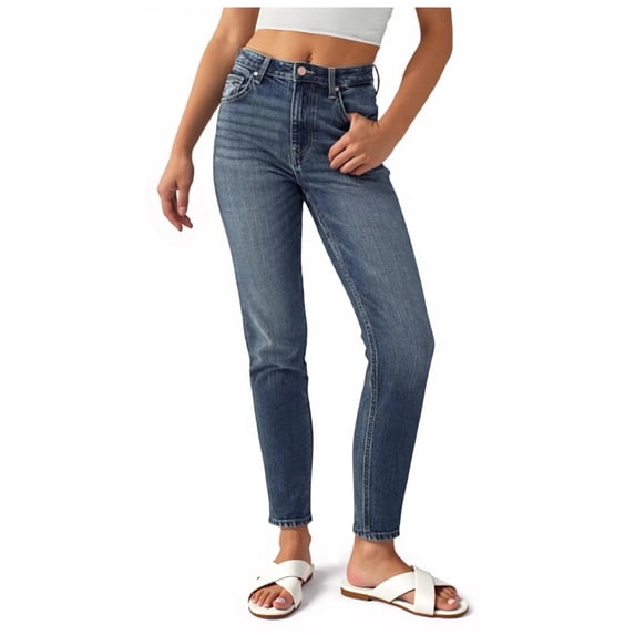 Jerdar Women's High-Waisted Stretch Slim-Fitting Ankle-Length Denim Pants