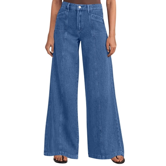 Jerdar Women's Loose-fitting Fashion Wide-Leg Jeans