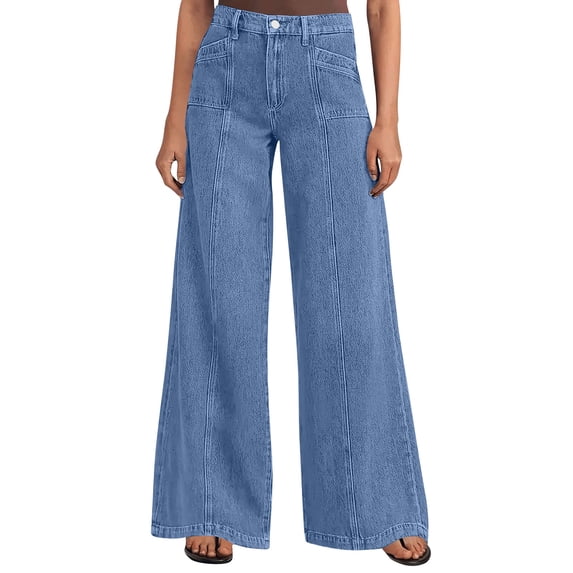 Jerdar Women's Loose-fitting Fashion Wide-Leg Jeans