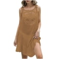 thumbnail image 1 of Jerdar Women's Plus Size Crochet Swimsuit Cover Up Dress Hollow Out Ruffle Hem Bathing Suit Cover Ups Beach Outfits Free Size, 1 of 7
