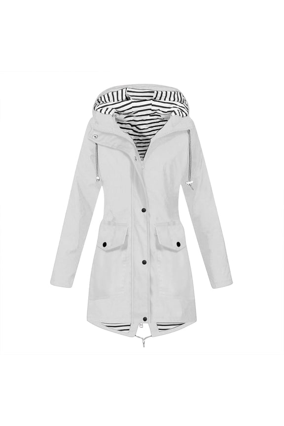 Women's Raincoats Lightweight Waterproof Jackets Outdoor Hooded Windbreaker XXL