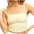 thumbnail image 1 of Jerdar Women's Ribbed Knit Lace Trim Bow Crop Camisole Sleeveless Going Out Party Y2K Tank Top L, 1 of 3