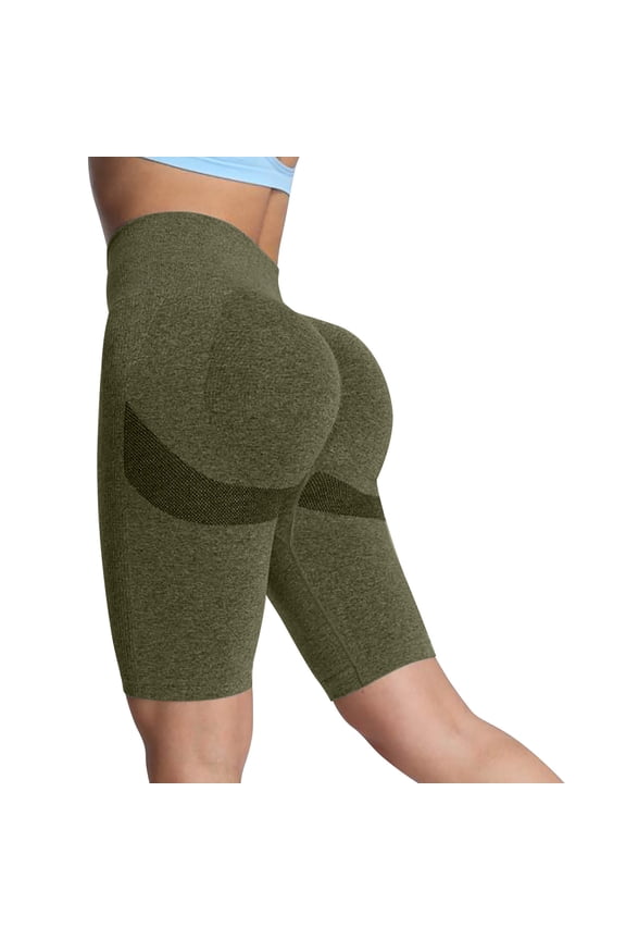 Women's Seamless Scrunch Butt Lift Biker Shorts High Waist Booty Contour Workout Yoga Gym Shorts L