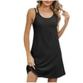 thumbnail image 1 of Jerdar Women's Spaghetti Strap Round Neck Nightgown Sleeveless Sleepshirt Nightdress with Pocket XL, 1 of 5