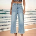 thumbnail image 1 of Jerdar Women's Trendy Denim Trousers Women's Trendy High Waist Loose Straight, 1 of 8