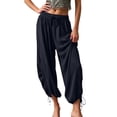 thumbnail image 1 of Jerdar Womens Balloon Pants Summer Flowy Wide Leg Pants Adjustable Drawstring Vacation Beach Pants L, 1 of 6