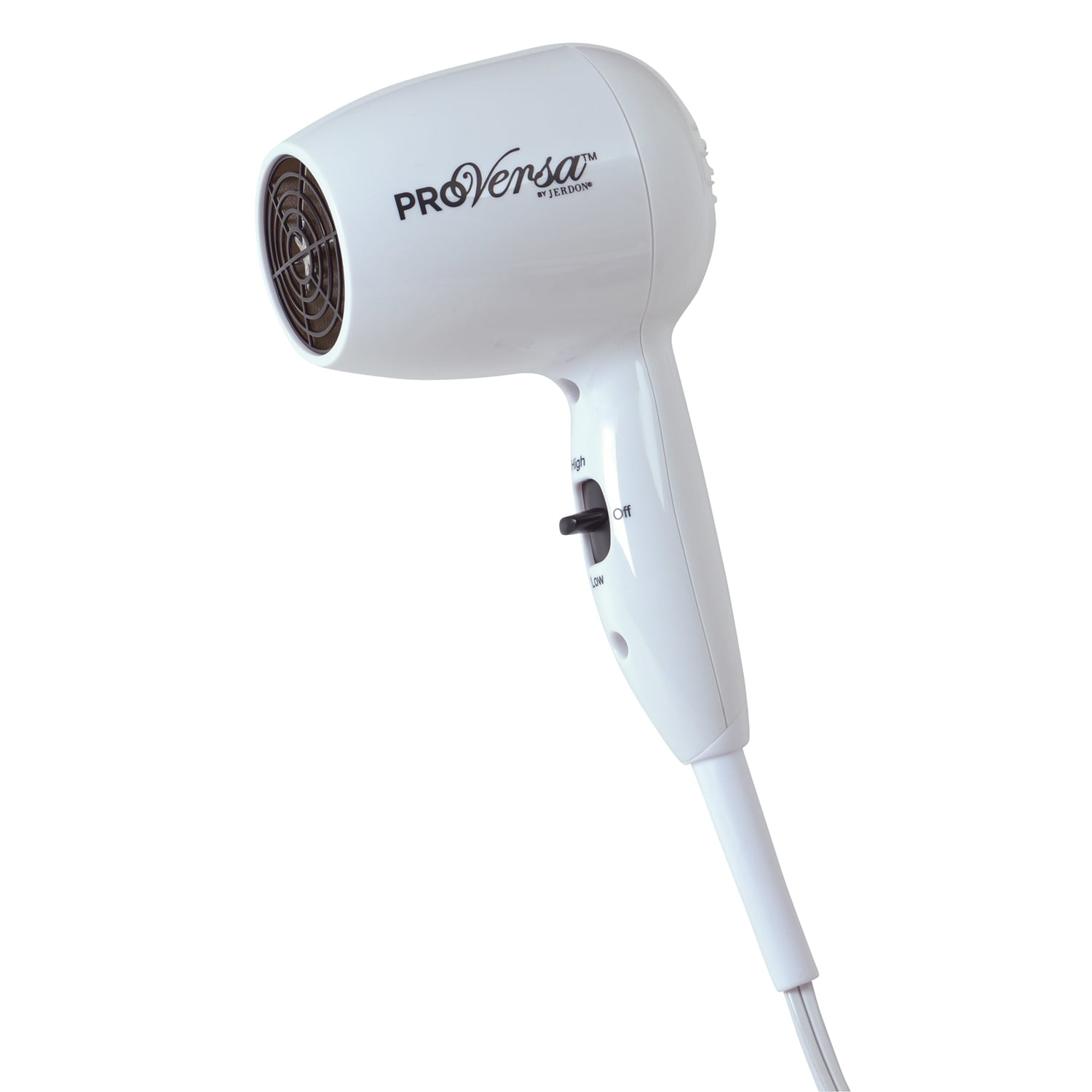 Jerdon 1600W Proversa Compact Hair Dryer, White with 6Foot Power Cord
