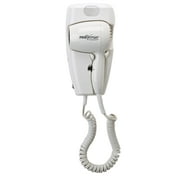 Jerdon 1600W Wall Mount Hair Dryer, 2 Speeds, 2 Heat Settings, LED Night Light, White, Plug in-Model JWM8C
