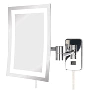 Jerdon Rectangular Wall Mount Makeup Mirror with 5X Magnification - Lighted Makeup Mirror with 6-foot Power Cord - Chrome Finish - Model JRT710CL