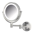 thumbnail image 1 of Jerdon Wall-Mounted Makeup Mirror With Lights - Direct-Wired Lighted Makeup Mirror with 8X Magnification & Nickel Finish - Model HL88NLD, 1 of 9
