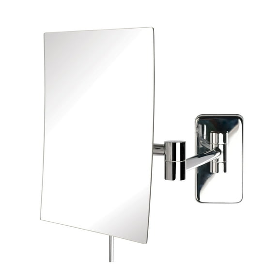 Jerdon 8.75 inch x 6.5 inch Rectangular Wall Mount Makeup Mirror5X Magnification & 14 inch Wall Extension, Chrome-Model JRT695C