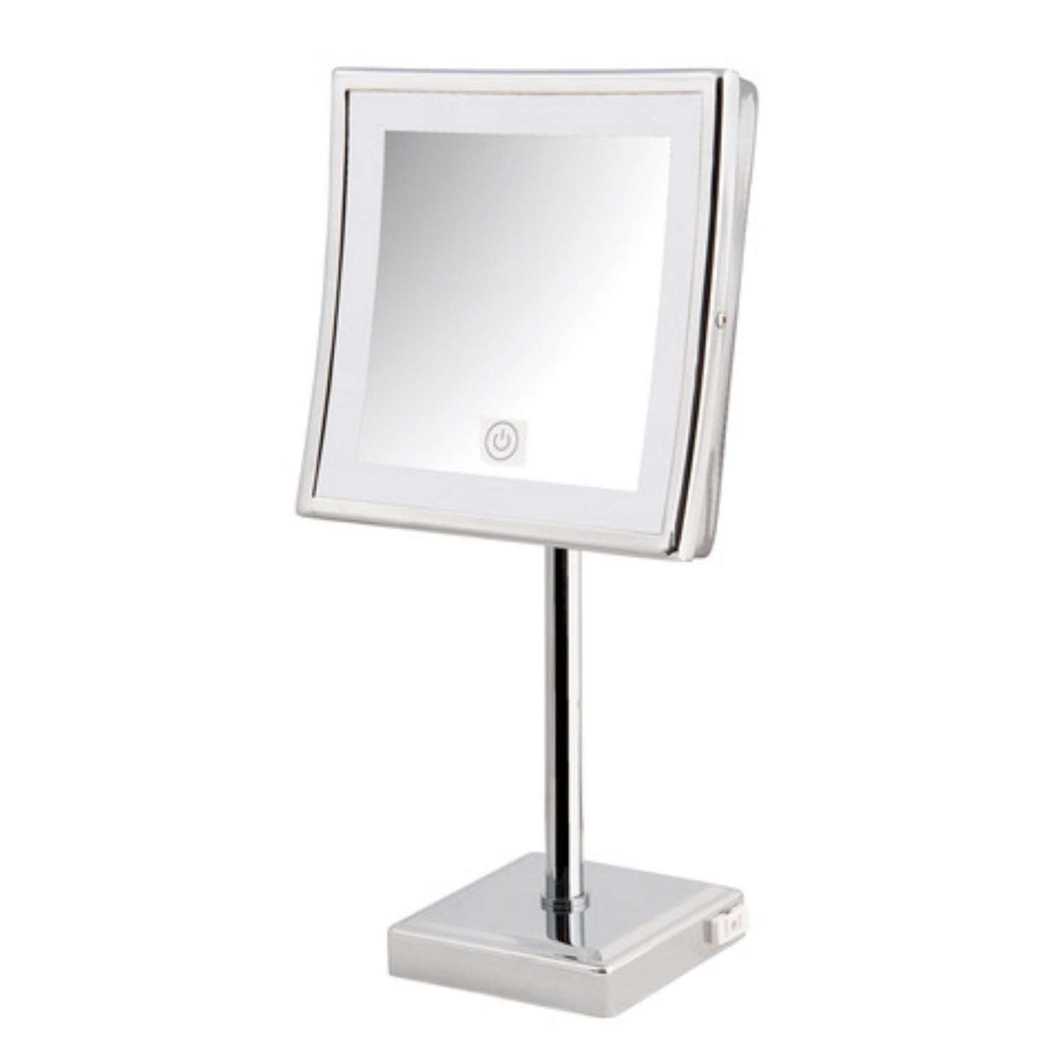 Jerdon 8 inch by 8 inch Lighted Tabletop Makeup Mirror, 5X