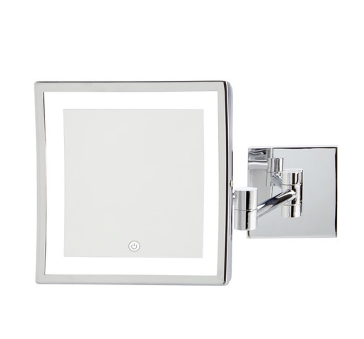 Chrome LED Lighted Wall Mounted Vanity Mirror with 5X Magnification
