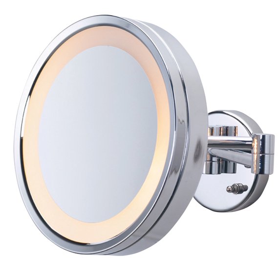 Jerdon 9.5-Inch Diameter Wall Mount Makeup Mirror, 3X Magnification, Chrome Finish, Direct Wire -Model HL8C
