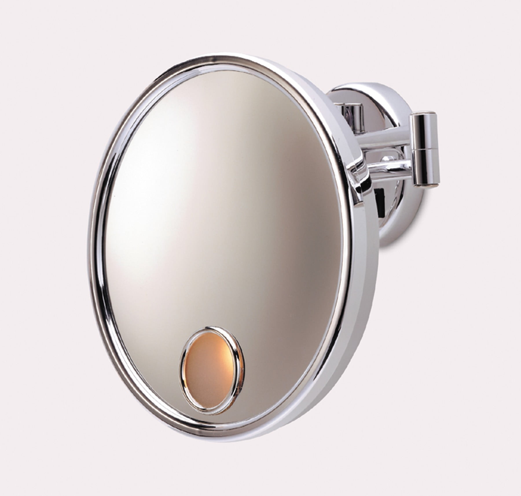 Jerdon 9.5 inch Diameter Wall Mount Makeup Mirror, Chrome, 3X