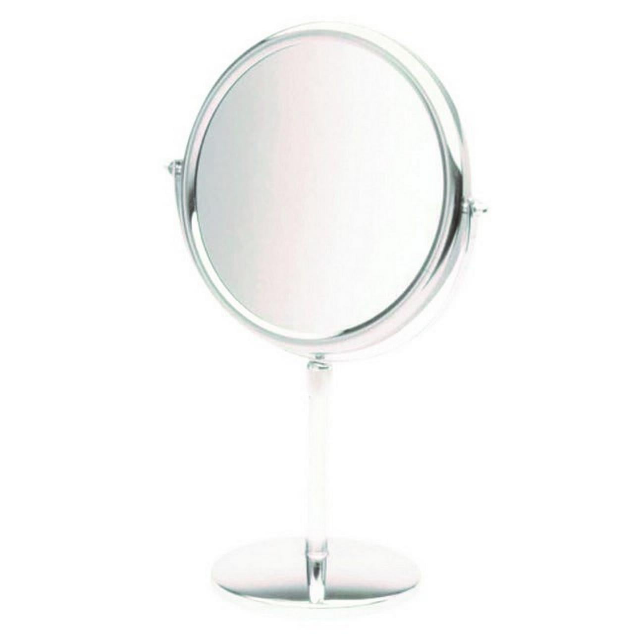 Jerdon 9 inch Diameter Tabletop Makeup Mirror with Adjustable Height