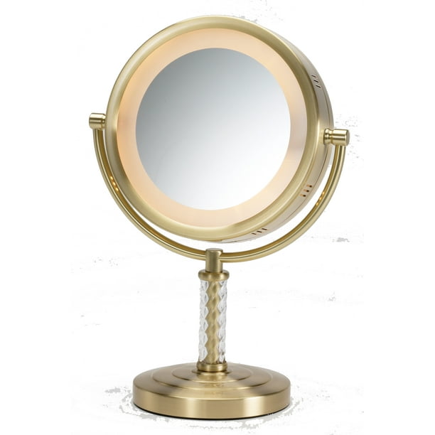 Jerdon Lighted Tabletop Makeup Mirror Halo Lighted Makeup Mirror with