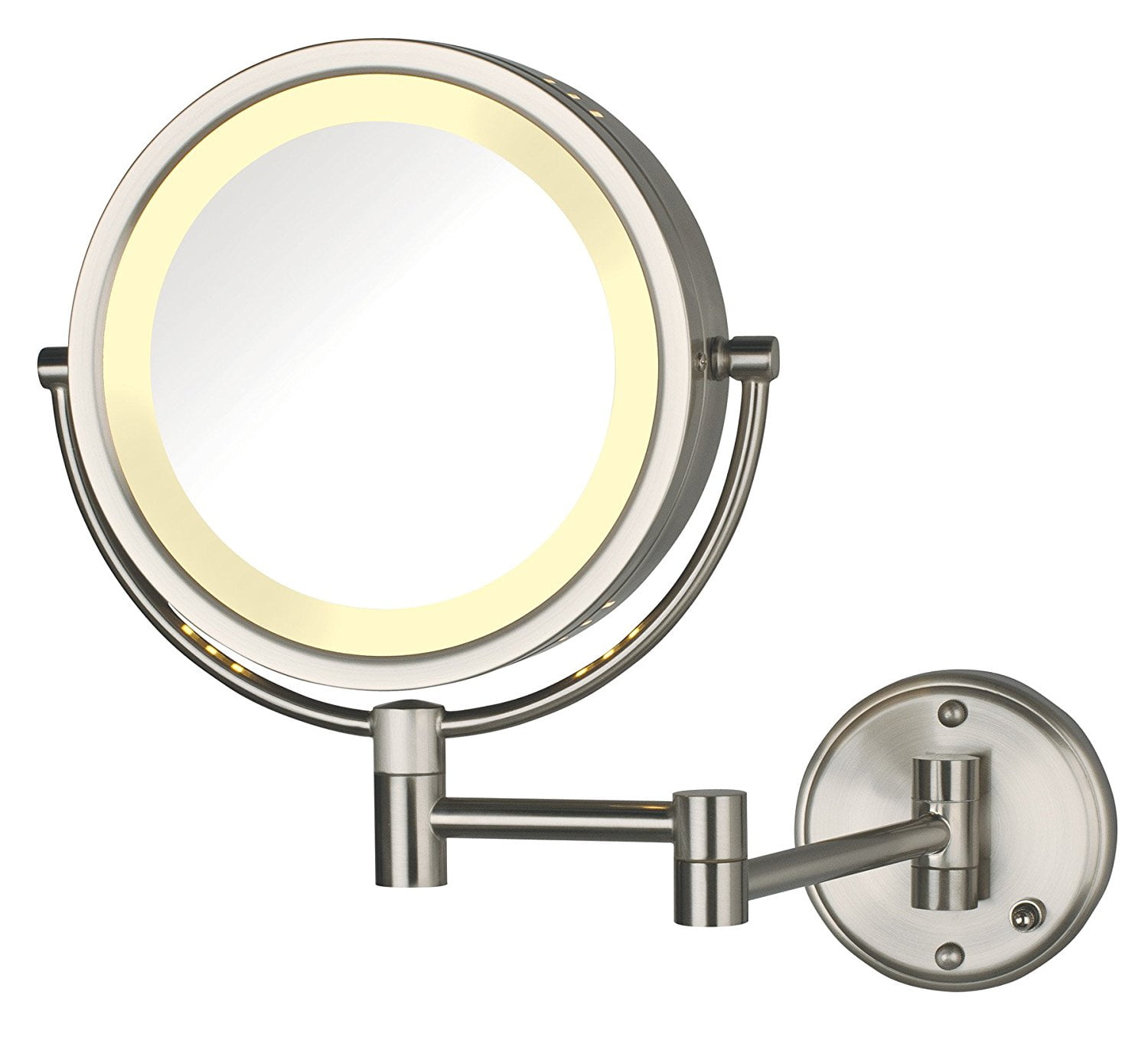 Jerdon HL75ND 8.5Inch Lighted Direct Wire Wall Mount Makeup Mirror