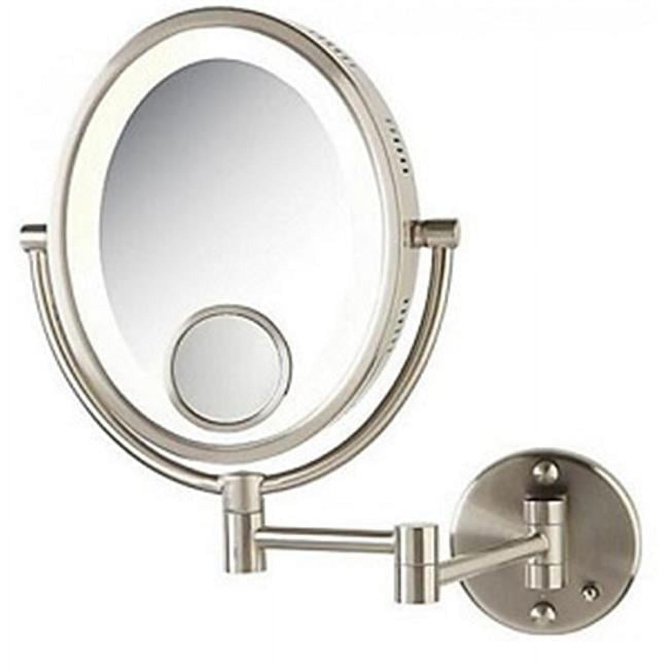Jerdon HL9515N 8Inch Lighted Wall Mount Oval Makeup Mirror with 10x