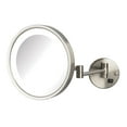thumbnail image 1 of Jerdon Lighted Makeup Mirror - Hard Wired Wall Mount Magnifying Mirror with LED Lights - Brushed Nickel Finish - 9.5-Inch Diameter - Model HL1016NLD, 1 of 7
