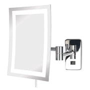 Jerdon Rectangular Wall Mount Makeup Mirror with 5X Magnification- Direct Wire Makeup Mirror with LED Lights - Chrome Finish - Model JRT710CLD