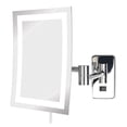 thumbnail image 1 of Jerdon Rectangular Wall Mount Makeup Mirror with 5X Magnification- Direct Wire Makeup Mirror with LED Lights - Chrome Finish - Model JRT710CLD, 1 of 8