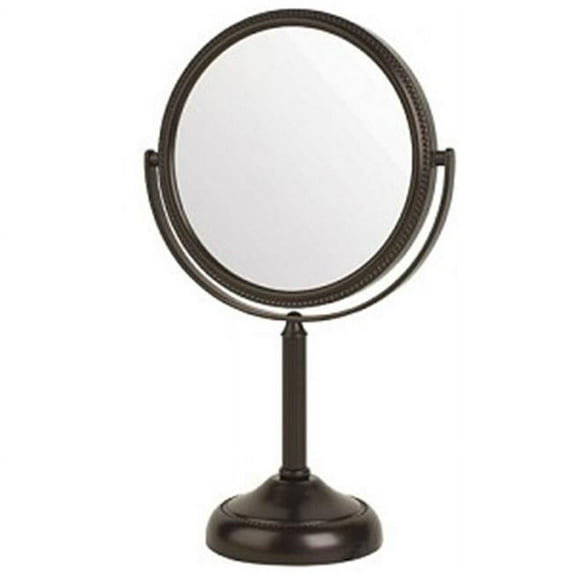 Jerdon Style JP910BZP 6 in., 10X-1X Table Top Mirror, Bronze, Height 11 in.